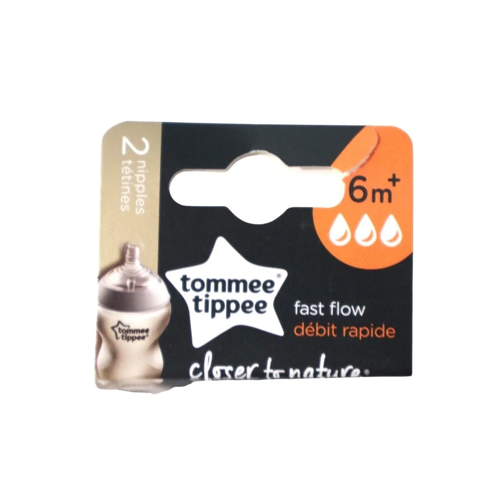 Tommee Tippee 6‎ Months Closer to Nature Fast Flow Nipples Pack of 2